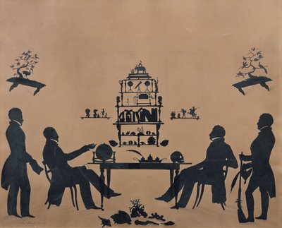 Semelhanças no perfil (papel preto colado em papel branco) de Augustin Amant Constant Fidele Edouart